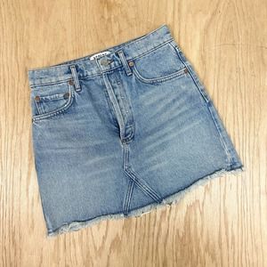 Womens AGOLDE Quinn High Rise Denim Jean MinI Skirt 25